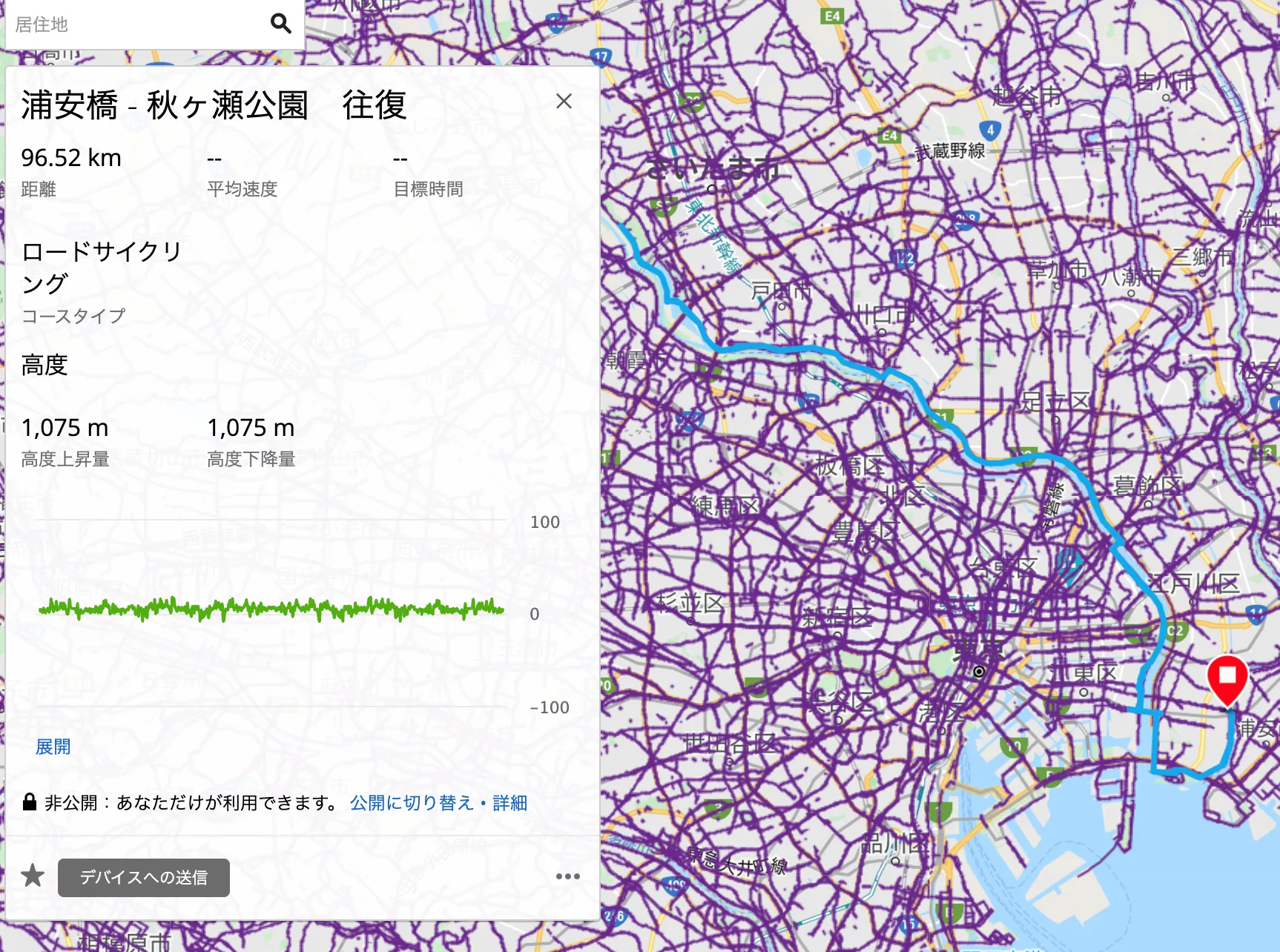 "100km用のコース"